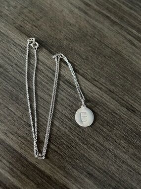 Helen Ficalora Sterling Silver “E” Necklace 18”